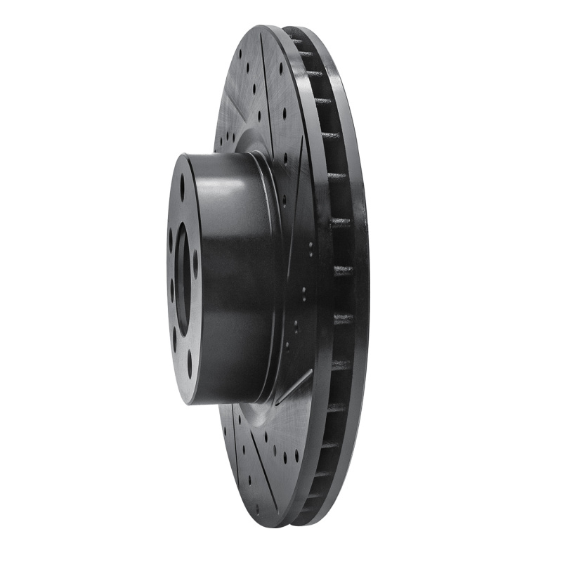 BMW X4 Brake Rotor (1) - Front Right - R1 Concepts - Drilled & Slotted - Black - `11-`18
